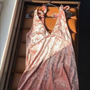 Baby pink velvet dress♡
